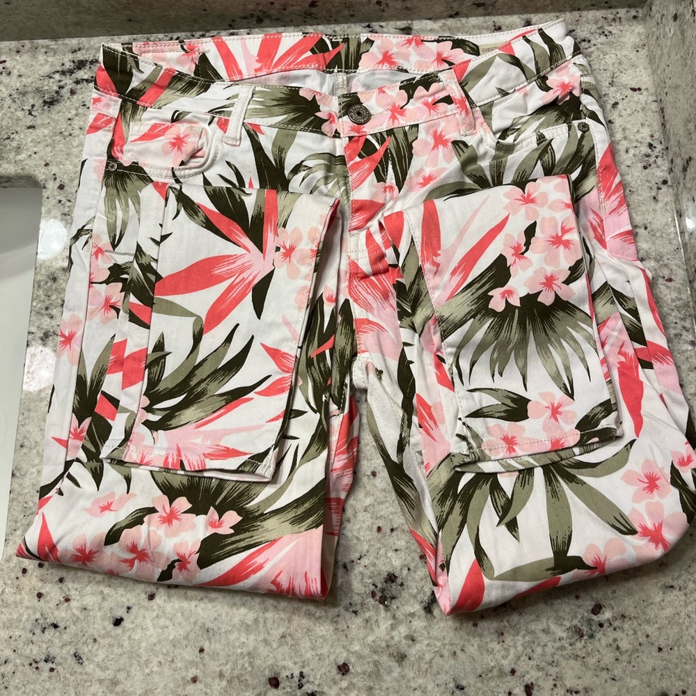 Buffalo Tropical Floral Print Skinny Jeans